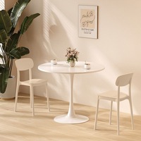 Meubles minimalistes modernes nordiques, table ronde pour petit appartement, balcon, table de salon blanche circulaire, table à thé au lait, table à café