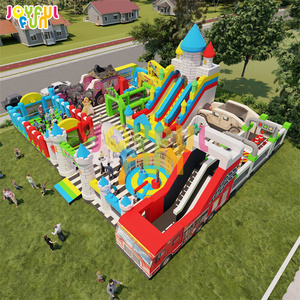 JOYFUL FUN Gran Ciudad de Juegos Inflables con Tobogán y Obstáculos, Parque de Trampolines Inflables, Parque de Atracciones Inflable - Product Image 2