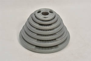 ชุดแผ่นน้ำหนักเหล็กหล่อสีดำขนาด 50 มม. พร้อมบาร์เบลแบบ Tri Grip สำหรับยกน้ำหนักเชิงพาณิชย์ น้ำหนัก 2.5 กก.-20 กก. รับทำโลโก้ตามสั่ง - Product Image 6