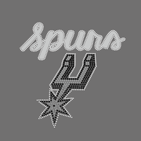 Transferts en cristal de verre carrés personnalisés, logo de l'équipe de basket-ball des San Antonio Spurs, strass thermocollants pour vêtements