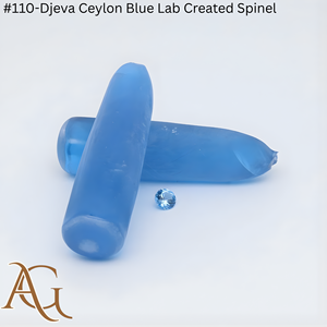 Espinela Cultivada en Laboratorio # 110-Espinela azul Ceilán sintética en bruto, certificada por Flame Fusion, simulada y creada en laboratorio - Product Image 3