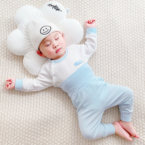 Ensemble de sous-vêtements thermiques pour bébé, tout en coton, manches longues, taille haute, protection du ventre, deux pièces, unisexe, printemps, automne, hiver - Product Image 1
