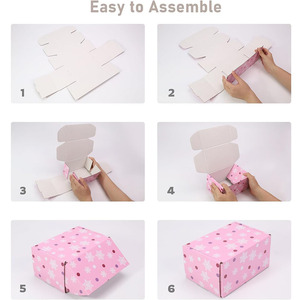 B566 Số Lượng Lớn Vận Chuyển Dễ Thương Màu Hồng Bông Tuyết Tông Có Nắp Đậy Số Lượng Lớn Doanh Nghiệp Nhỏ Quà Tặng Bưu Phẩm Hộp Tùy Chỉnh Gửi Thư Hộp Cho Sản Phẩm Làm Đẹp - Product Image 3