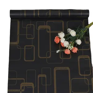 Jinyi Vinyl Multi Gebruik Gedrukt Zwarte Goud Meubels Zelfklevende Decor Contact Papier Behang Behang