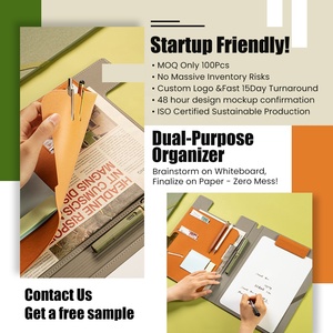 Новый дизайн, оптовая продажа, стираемый Органайзер с логотипом A4, многоразовые офисные товары, Подарочные папки из искусственной кожи - Product Image 3