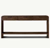 Ensemble de meubles de salon modernes et luxueux, table d'entrée, console en bois de noyer avec 3 tiroirs