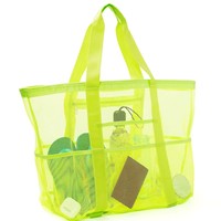 Sac fourre-tout de natation en maille pour femmes léger grande capacité sac à main de plage ouvert décontracté accessoire de plage réutilisable Durable