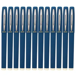 Baoke 블랙 레드 블루 젤 잉크 펜 무료 샘플 다채로운 젤 펜 0.5mm 고무 사용자 정의 로고 펜