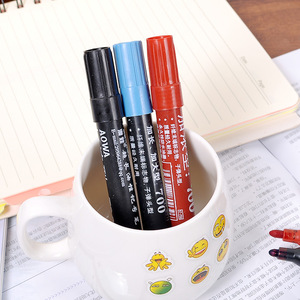 Rotulador a base de aceite Aowa, tinta permanente, negro, rojo, azul, de doble punta, para suministros de oficina de logística y entrega urgente - Product Image 3