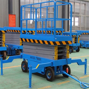 Tijera eléctrica hidráulica sobre orugas de 6m, 8m, 10m, 12m, plataforma de trabajo aéreo Manlift, <span class=keywords><strong>Mini</strong></span> elevador de tijera móvil autopropulsado - Product Image 4