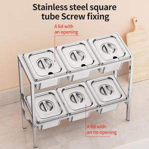 Boîte à thé au lait et confiture à double couche inclinée 61 compartiments avec couvercle, compartiment pour poudre de fruits, support de rangement pour condiments, taille carrée L - Product Image 4