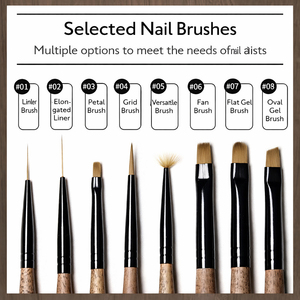 Wholesale Custom Japanese Style Wooden Handle <b>Capped</b> Nail Art Brush Set Liner Oval Hair for Nail 3D Carving Coloring Salon - Product Image 3