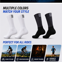 Chaussettes de cyclisme aérodynamiques mi-mollet édition équipe professionnelle, chaussettes de vélo aérodynamiques