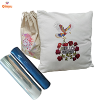 Qinyu Laris Manis AB Printing 30cm 60cm Roll Heat Transfer Embroidery Puff Effect UV 3D DTF Film Bahan PET untuk Pakaian QY-uv Film