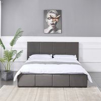 Modernes Quadratisches Gepolstertes Samtbett mit Hydraulischem Stauraum, Aufklappbare Unterbett-Aufbewahrung, Weicher Bettrahmen für Schlafzimmer