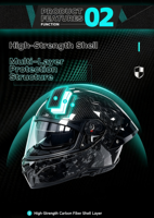 Casque de moto intégral personnalisé de haute qualité en fibre de carbone