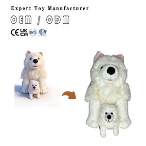 Jouet en peluche Samoyed réaliste assis personnalisé CE CPC Factory OEM ODM, jouets en peluche pour chiens - Product Image 1
