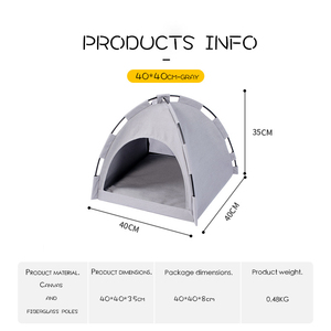 Toptan üretici sıcak yumuşak kedi yatak sevimli tasarım taşınabilir seyahat <span class=keywords><strong>Pet</strong></span> çadır açık su geçirmez köpek evi - Product Image 3