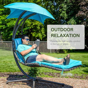 Silla Colgante de Estilo Moderno con Estructura de Acero Curvado, Ecológica, con Toldo, para Patio, Parque, Piscina, <span class=keywords><strong>Hamaca</strong></span> Colgante para Exteriores - Product Image 5