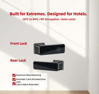 Serrure de porte d'hôtel intelligente RFID avec accès par clé/carte - Cryptage M1, détection 3 cm, modèle QR-01 - Durable pour hôtels, appartements et bureaux