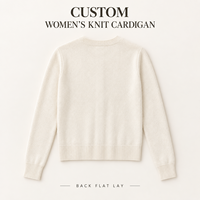 Cardigan en tricot personnalisé pour femme, col rond, boutonné, manches longues, en mélange de laine unie, pour tenue décontractée quotidienne