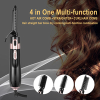 Brosse pour sèche-cheveux 4 en 1 Peigne électrique à air chaud Multifonction Fer à friser Fer à friser Sèche-cheveux à ions négatifs