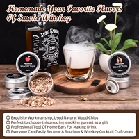 Nouveau design, kit de fumoir à cocktails écologique noir alimenté par batterie, 6 saveurs, pistolet à fumée électrique pour aliments, infuseur à sciure de bois