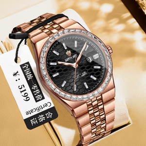 Reloj de Negocios para Hombre BINBOND con Logotipo Personalizado, Cuarzo, Correa de Acero Inoxidable, Resistente al Agua, Esfera de Cristal Luminosa, Pantalla con Manecillas, Alta Calidad - Product Image 5