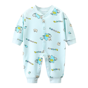 Mono de bebé para primavera, ropa de manga larga para recién nacido, algodón con estampado de dibujos animados, unisex - Product Image 1