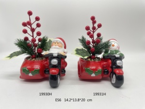 Pot de <span class=keywords><strong>Plantes</strong></span> <span class=keywords><strong>Artificielles</strong></span> Père Noël Bonhomme de Neige Moto Pots de Succulentes Petit Pot de Fleurs de Noël <span class=keywords><strong>pour</strong></span> la Maison - Product Image 2