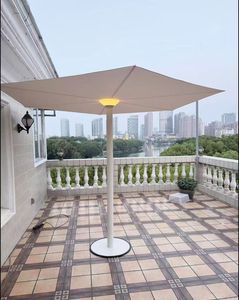 Sombrilla de Jardín, Balcón, Patio, Cafetería, Milán, para Exteriores, con Carga Solar, Iluminación, Diseño Plegable, Telescópica, de Poliéster - Product Image 3