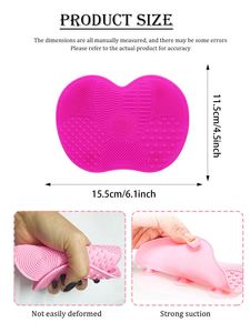 Soft Silicone Makeup Brush Cleaning <b>Pad</b> Household Rubber with <b>Suction</b> Cup for Convenient Cosmetic Brush Beauty Tools Maintenance - Product Image 2