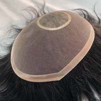 Rambut Palsu Pria First Forest 60Web+ Threaded Pin Rotary, Rambut Asli Manusia, Rajutan Tangan, Alami, Nyaman, Ekstensi Rambut Bervolume