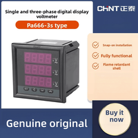 Voltmeter Digital Satu Fasa Tiga Fasa Chint PA666 Amperemeter DC 450V Meter Listrik Tiga Kawat Proyek Pembangkit Listrik Tenaga Air Amperemeter