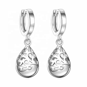 Orecchini a bottone da donna in argento Sterling 925 con fiore di pietra opale alla moda gioielli originali <span class=keywords><strong>per</strong></span> le donne Anti <span class=keywords><strong>allergia</strong></span> Drop Shipping - Product Image 1