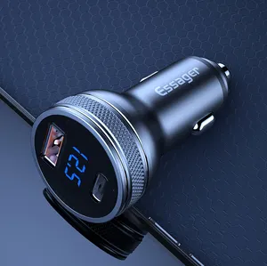 Essager 2021 KINGKONG Display 36W USB chargeur de voiture PD3.0 QC 3.0 chargeur de voiture USB C