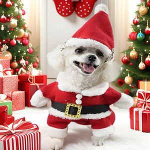 Costume de Noël <span class=keywords><strong>pour</strong></span> animaux de compagnie 3D Cosplay Chapeau de Père Noël Vêtements <span class=keywords><strong>pour</strong></span> chiens Vêtements <span class=keywords><strong>pour</strong></span> chats de Noël - Product Image 3