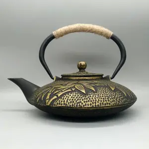 Chaleira de ferro fundido de 900ml, bule para chá, coador de ferro fundido