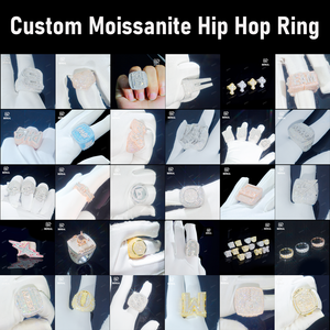 Custom Letter Logo Vvs Iced Out <strong>Moissanite</strong> Hip Hop <strong>Ring</strong> Pass Diamond Test 925 Silver 18K Rose Gold Plated Fine Jewelry for <strong>Men</strong> - Product Image 4