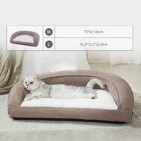 Coussin de canapé pour animaux de compagnie, lit douillet et chaud en peluche de luxe, sur mesure, pour chiots et chats, fournitures et équipement OEM personnalisés en gros
