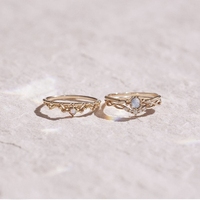 Bague géométrique en argent sterling 925 plaqué or 14 carats avec pierre précieuse naturelle aigue-marine