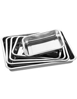 Plateau cafétéria rectangulaire en acier inoxydable, ustensile de cuisine, plateau de cuisson