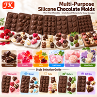Cetakan Cokelat Silikon Bentuk Hati 3D Jinke, Cetakan Permen, Fondant, Kue, Food Grade, Anti Lengket, Dapat Digunakan Kembali, untuk Es Batu dan Jelly