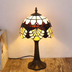 European Retro Style Table <b>Light</b> Creative Art <b>Decorative</b> Table Lamp with Stained Glass for Offices and Bedrooms Resin Body - Product Image 2