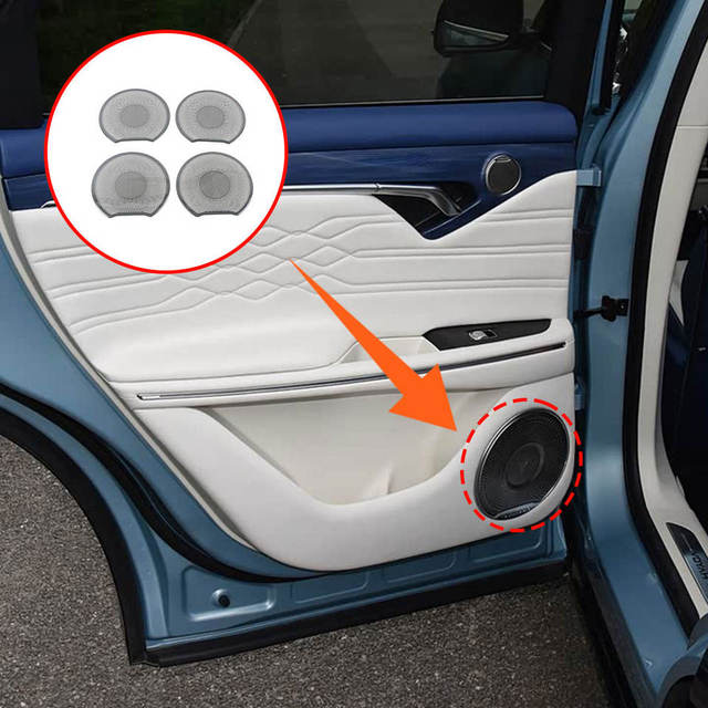 Four Doors Audio Speaker Decor Grille Stainless Steel Anti-Scratch Interior Modification Trim Kits for Voyah Free 2021