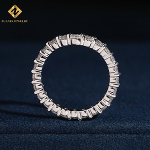 Bague demi-éternité ZUANFA JEWELRY en argent 925 avec diamant de laboratoire NGTC, sertie de griffes, taille ronde, alliance pour femme - Product Image 5