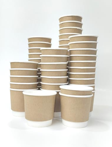 Eco-Friendly Custom Printed Double-Walled Compostable Recyclable 4oz-22oz <b>Coffee</b> Paper <b>Cups</b> Matching <b>Lids</b> Disposable for Parties - Product Image 1