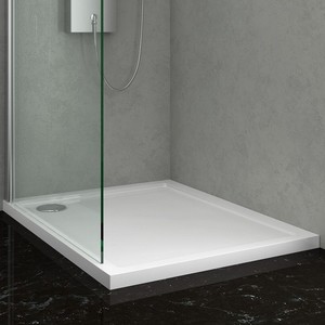 Moderno Piatto Doccia Kamalu Slim in Acrilico Bianco 130x80 per Bagno o Uso Alberghiero - Product Image 3