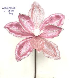 Fleur de lys artificielle de Noël à <span class=keywords><strong>paillettes</strong></span> faites à la main pour le nouvel an et le nouvel an chinois décor pour les fêtes de mariage décoration de la maison - Product Image 3