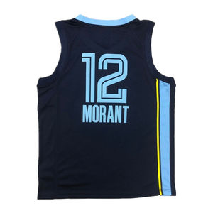 2024 dernière saison équipe Sport basket-ball porter uniforme chemise <span class=keywords><strong>Ja</strong></span> <span class=keywords><strong>Morant</strong></span> 12 imprimer vert respirant personnaliser maillot de basket-ball - Product Image 2